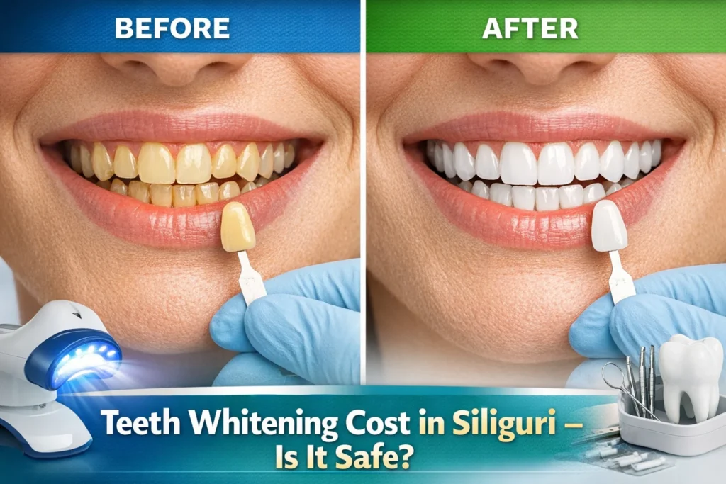 Teeth whitening results in Siliguri clinic